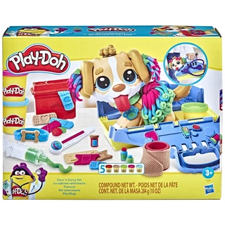 Brinquedo Kit Veterinário Pet Shop Play Doh Massinha 5 Potes F3639 - Hasbro