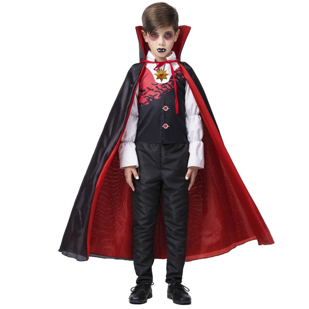 Fantasia Infantil Vampiro Luxo Halloween Menino Festa Tam. 2-12 anos ...