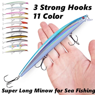 Peixe Longo Mais Vendido 18cm 23g Big Minnow sea fishing Lure Isca Olhos 3D Iscas Fortes Para A Pesca Marítima