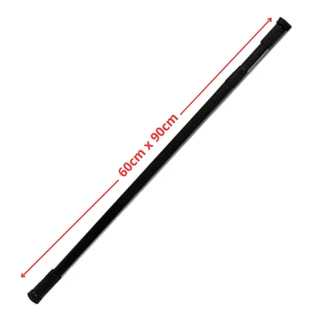 Varão Bastão Cortina Box Banheiro 60cm Até 90cm Aço Preto