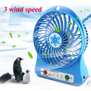Mini Ventilador Usb Portátil Recarregável com 3 Velocidades