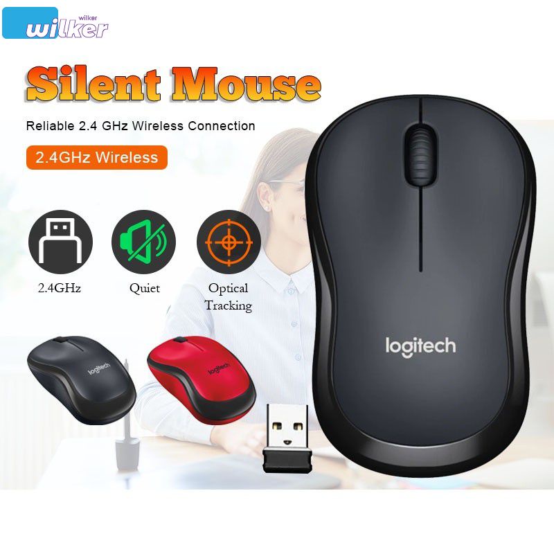 Logitech M220 Mouse sem fio para laptop PC redução de ruído wilker1