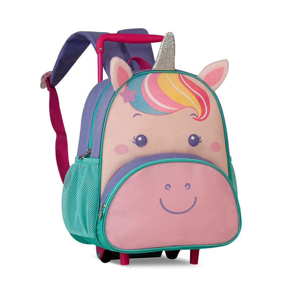 Mochila de Rodinhas Infantil Bolsa Rodinhas Creche Escolar Passeio ...