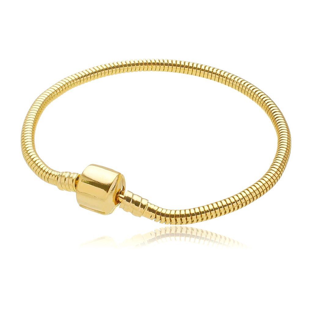 Pulseira Pandora Para Berloques Dourada - Banhado a Ouro 18k