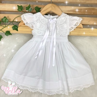 Lindo Vestido daminha dama de honra branco casamento batizado festa branca