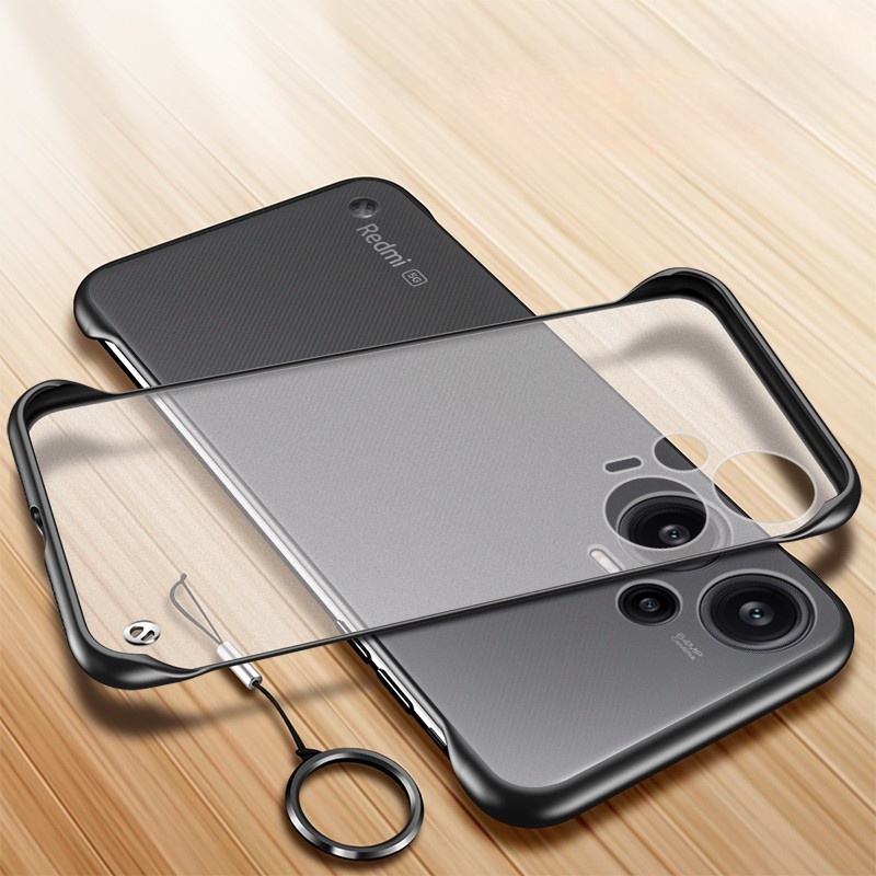 Para Xiaomi Redmi Note 12 Pro Plus Sem Moldura Com Anel De Dedo Ultra Fino Capa Protetora Transparente À Prova De Choque Turbo Discovery Case