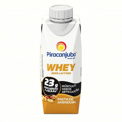 Bebida Láctea UHT Pasta de Amendoim Zero Lactose Piracanjuba Whey Caixa 250ml