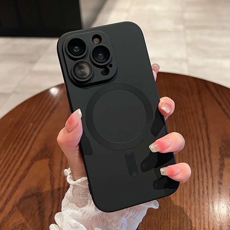 Capa De Carga Magnética Sem Fio Para iPhone 11 13 12 14 Pro Max Com Proteção De Lente
