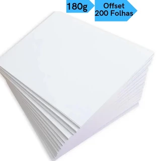 Papel Offset Opaline Liso 180g A4 200 Folhas Branco Diplomata Masterprint