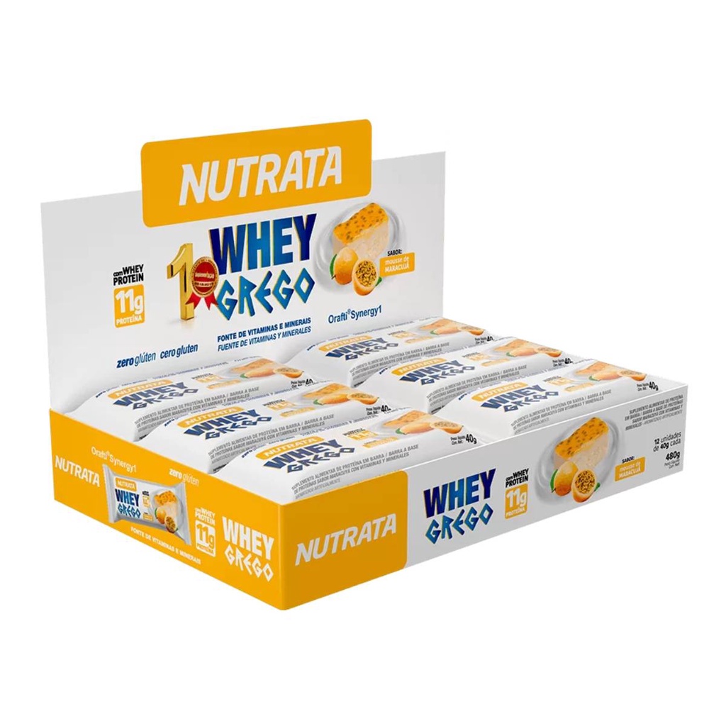 Nutrata Whey Grego Bar Mousse Maracujá 40g Dp 12 Un