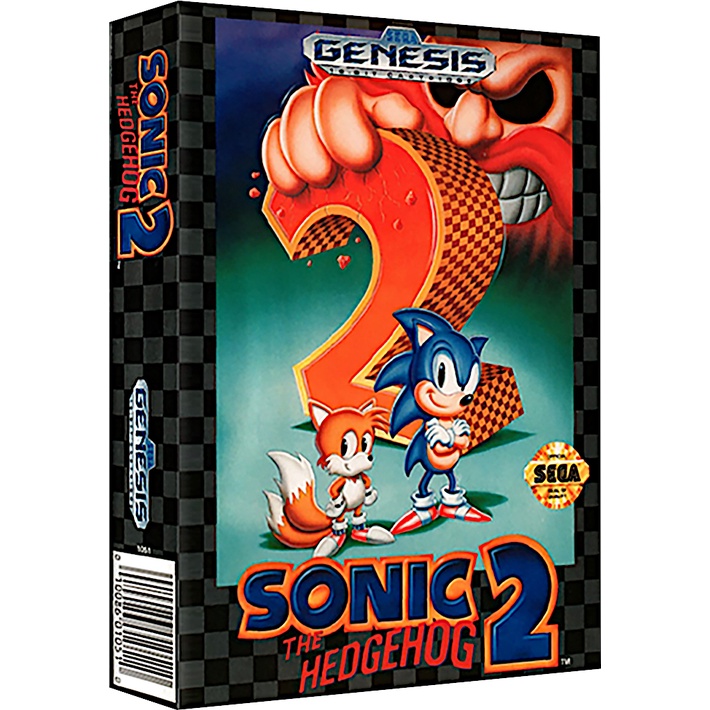 Sonic 2 Caixa do Cartucho de Mega Drive com Berco