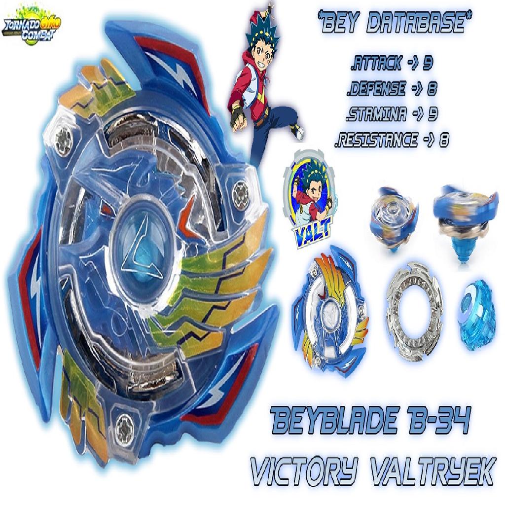 Kit 8 Beyblade Burst Valt Shu Ken Zac Lui + 11 Lançador + 3 Grip