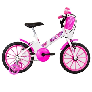 Bicicleta Bicicletinha Infantil Ultra Kids T Aro 16 Branca E Rosa - Ultrabike