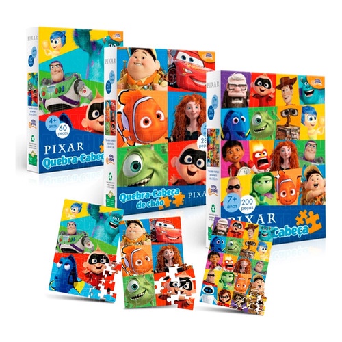 Quebra Cabeça de Chão Personagens Pixar Disney 28 Peças - Loja Zuza  Brinquedos