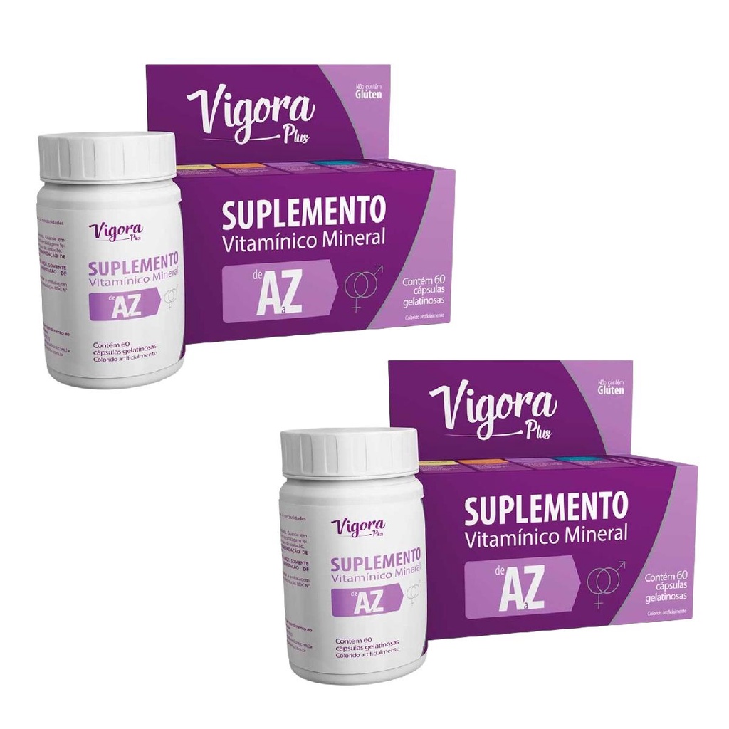 Kit Vigora Plus AZ Com 2 Unidades De 60 Cápsulas Gelatinosas Cada ...