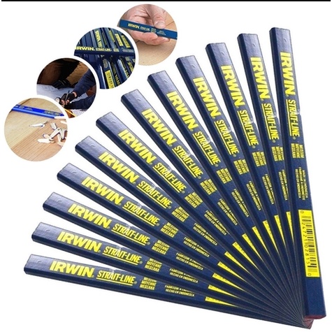 10 Lápis Carpinteiro e Marceneiro Azul Irwin