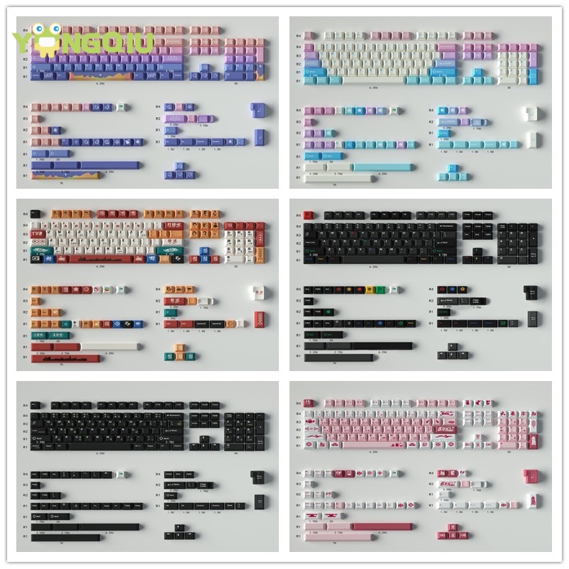 153 Teclas Chaves GMK Fada/RETRO Luzes Escuras Clone Perfil Cereja MX PBT DYE-SUB Para ISO Entre 7u Teclado Mecânico De Barra De Espaço