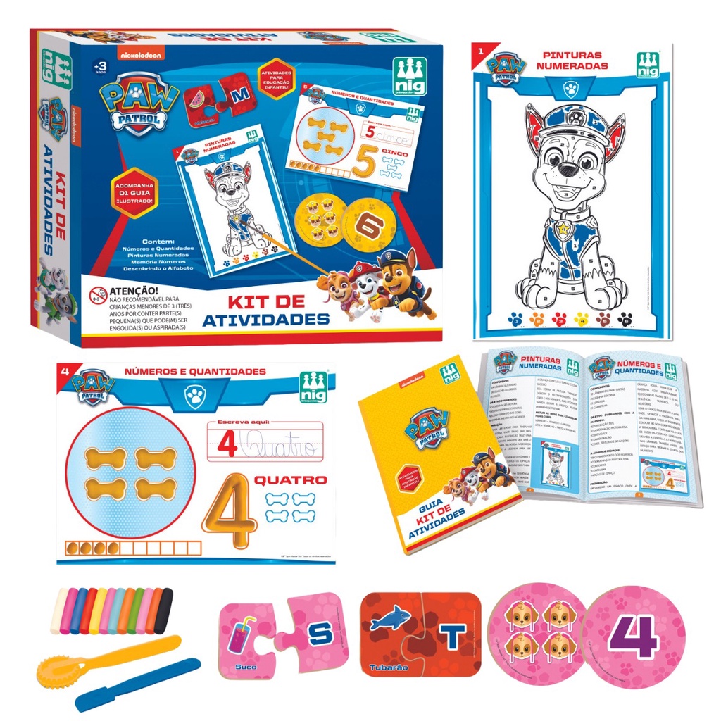 Brinquedo Patrulha Canina Infantil Kit de Atividades Educativo ...