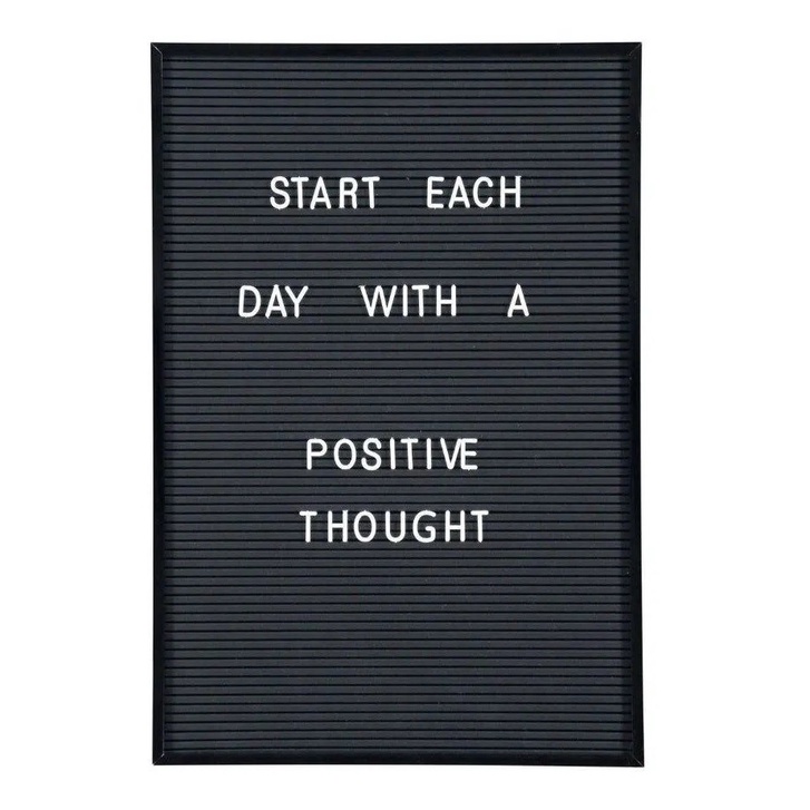 Quadro Letreiro Decorativo Com Letras E Números 46x31cm Sala Escritório Prateleira Moldura Plástico