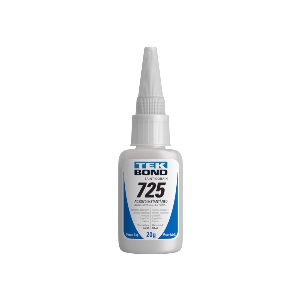 Cola instantânea 725 20g - bico antientupimento - baixa viscosidade - tekbond