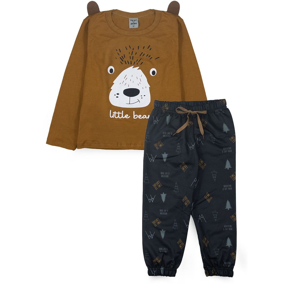 Conjunto Infantil Masculino Meia Estação Little Bear Marrom 0471 - Keki Boys