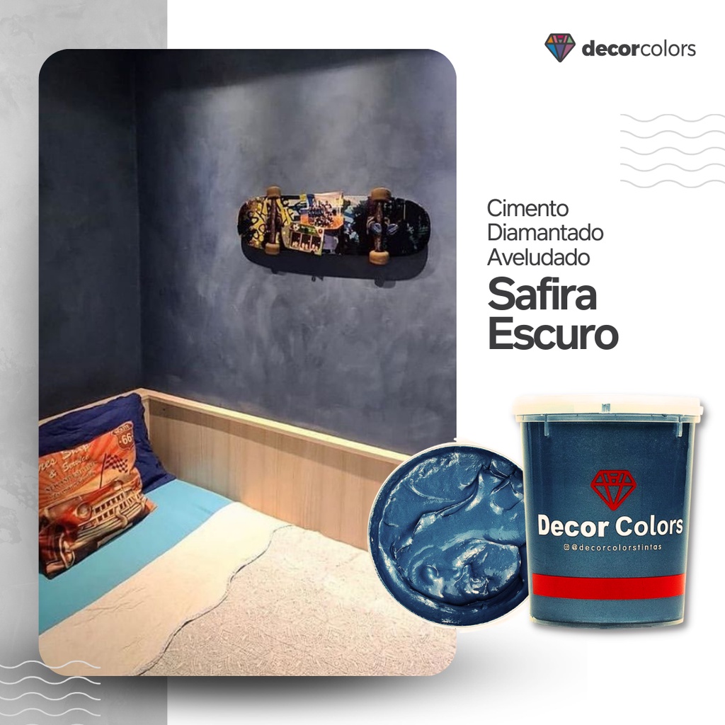 DECOR COLORS CIMENTO QUEIMADO PEROLIZADO 3,2KG SAFIRA ESCURO | Shopee ...