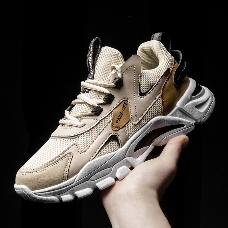 Nova malha respirável tênis casual sapatos masculinos da moda