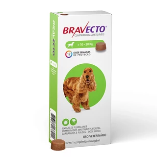 Antipulgas e Carrapatos MSD Bravecto Cães de 10 até 20kg 500mg