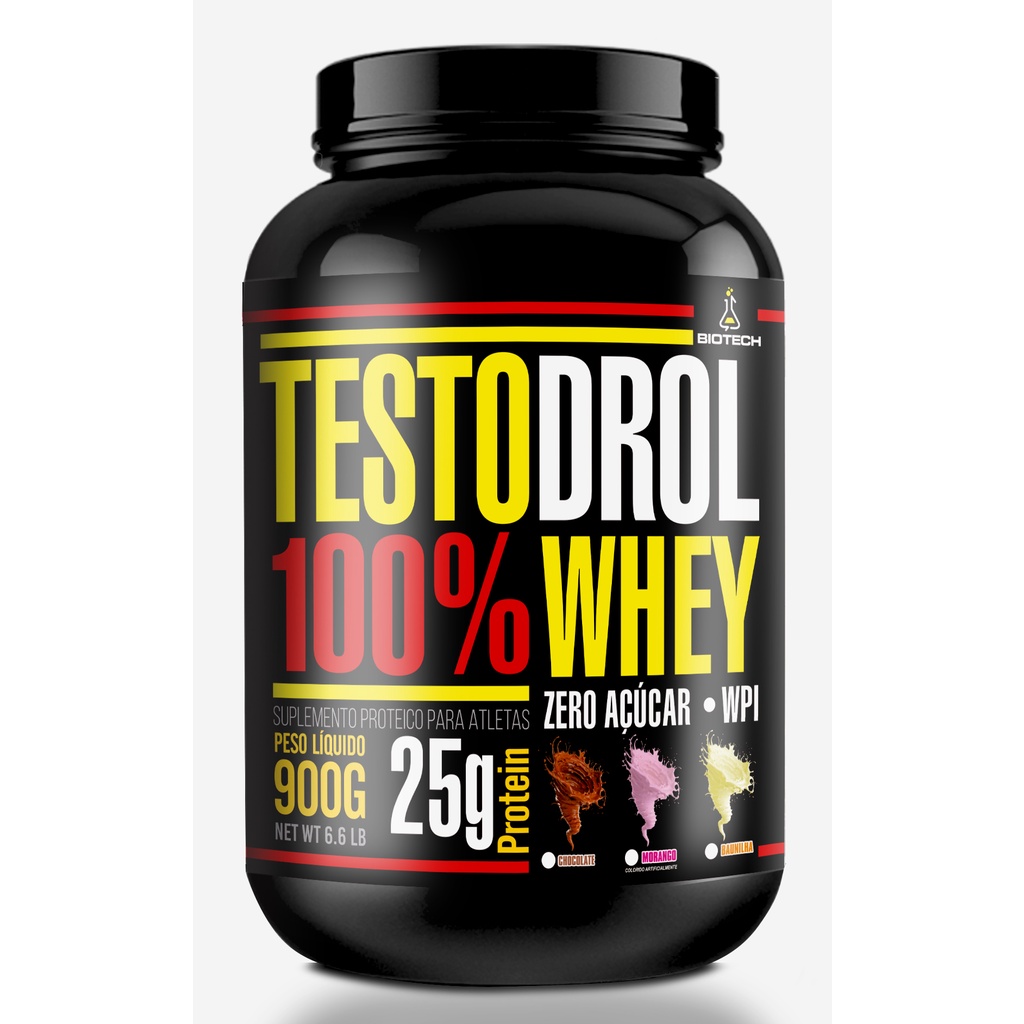 Whey Protein Isolado e Concentrado – Blend Testodrol 100% – 900g – SEM SOJA