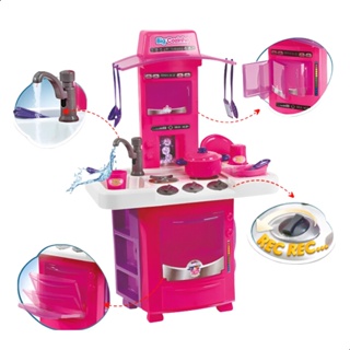 Grande Cozinha Infantil Completa C/ Pia Fogão Forno Sai Água