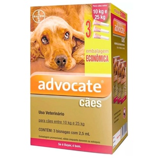 Combo Antipulgas Advocate Caes 10kg Até 25kg Bayer