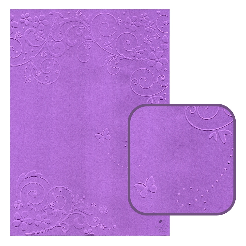 Placa de Textura Relevo Emboss A4 Papel Carta Borboleta | Shopee Brasil