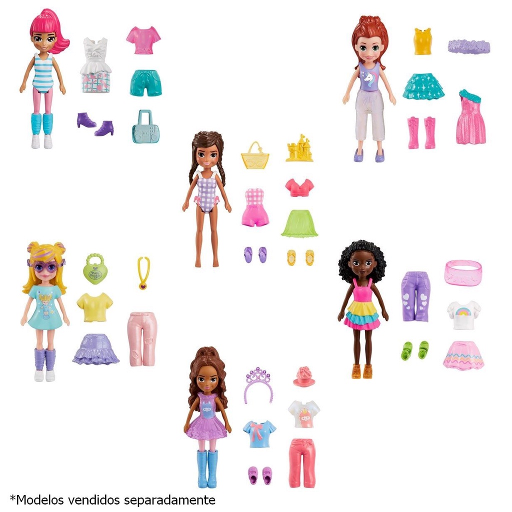 Boneca Polly Pocket Pacote da Moda Pequeno - Mattel | Shopee Brasil