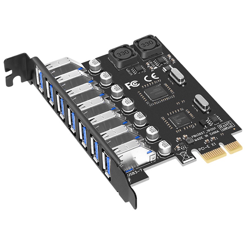 Scheda Di Espansione PCI-E Con 2 Porte USB 3.0. Adattatore Hub Universale Per Aggiungere USB Al PC Desktop. Nuovo.