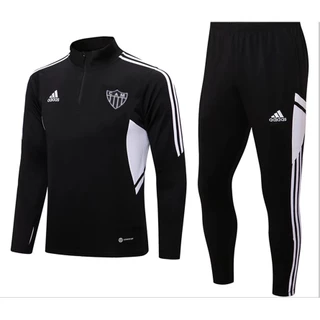 2023 2024 MNL Preto Treino Competitivo Terno Manga Longa E Calças Pré-Jogo De Futebol Correndo Kit