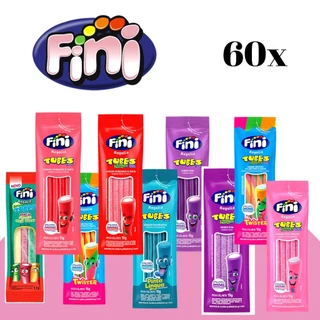 Kit 60un Bala Fini Tubes Sortido, Bala Doce, Bala Cítrica 15g - Fini