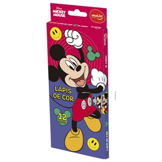 Lápis de Cor Mickey Mouse Com 12 Cores Molin