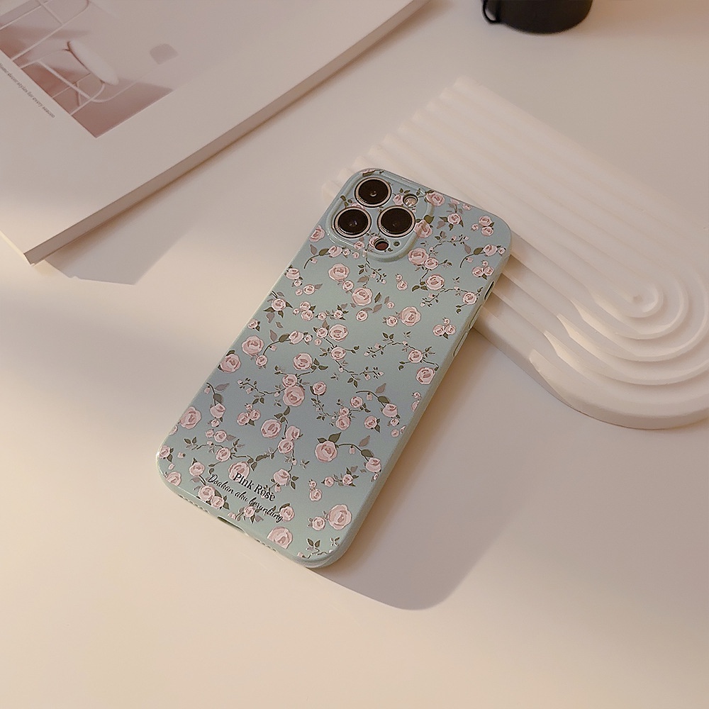 Capa iPhone Vintage floral Concha Macia TPU Silicone Compatível