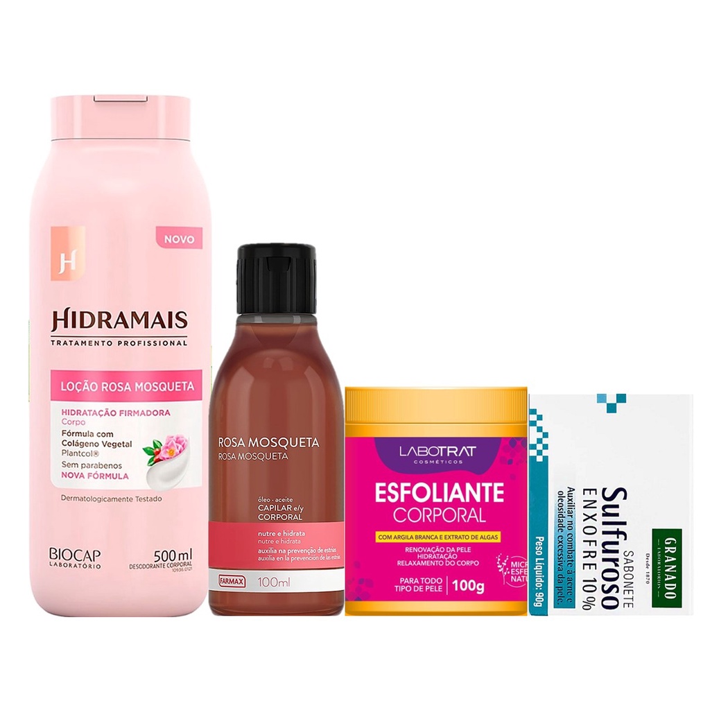 Kit Rosa Mosqueta Selvagem Foliculite + Esfoliante Corporal | Shopee Brasil