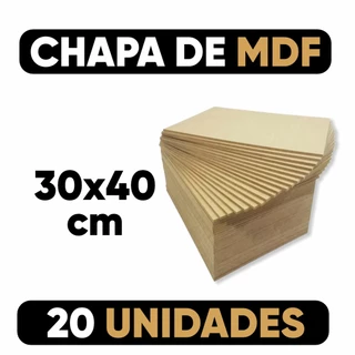 Chapa Mdf 3mm Placa Decoração 20 UNIDADES - 30X40cm