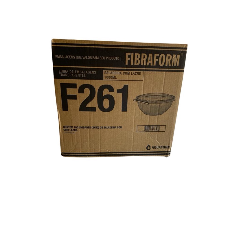 Pote Redondo Saladeira 1000ml Tampa com Lacre F261 Fibraform c/100 un ...