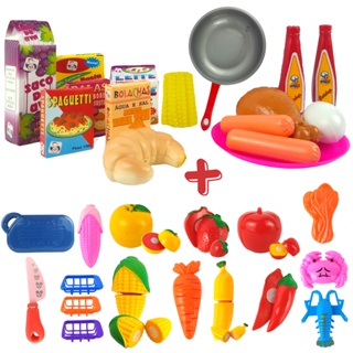kit frigideira de brinquedo infantil + comidinhas c/ velcro
