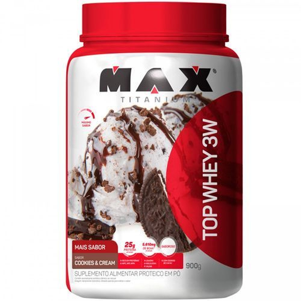 Top Whey 3W – 900g Cookies & Cream – Max Titanium