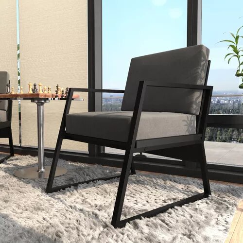 Poltrona Cadeira Industrial Vintage Cinza/Preto | Shopee Brasil