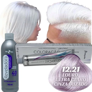 Cabelos Loiros Perfeitos com Kit Platinum 12.21 | Tinta + Ox 40v | Loiro Platinado