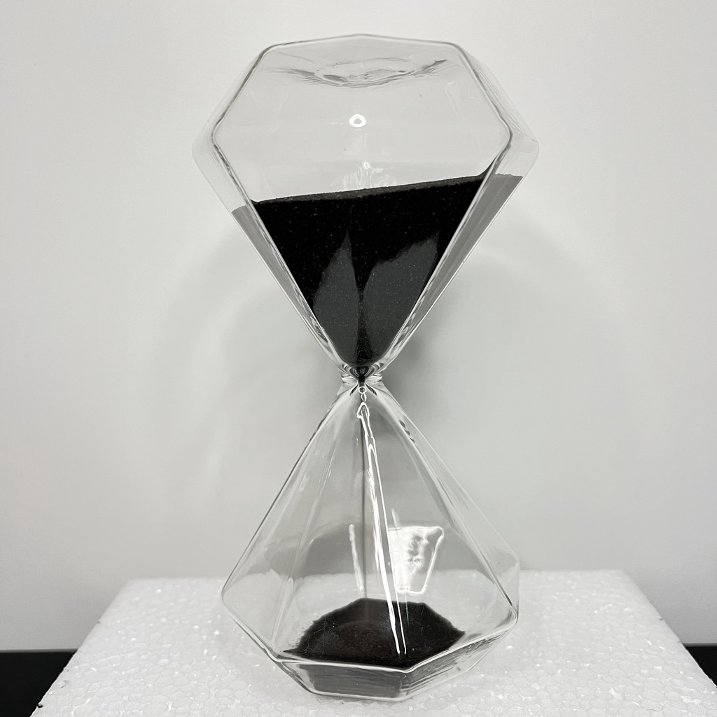 Ampulheta vidro areia nude preta rosa 15 ou 30 minutos