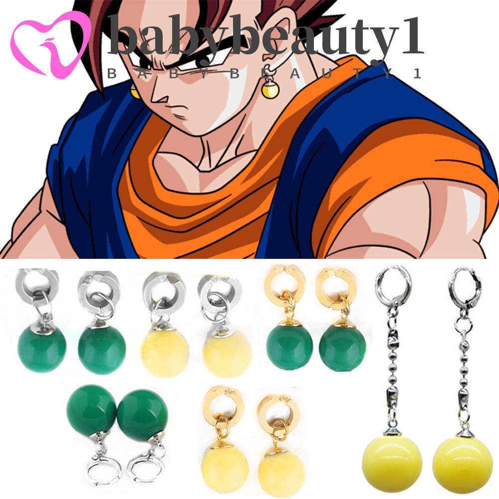 BABYBEAUTY1 Brincos De Pressão Amarelo Unissex Zoro Potara/Dragonball/Super  Dragon Ball/Zamasu