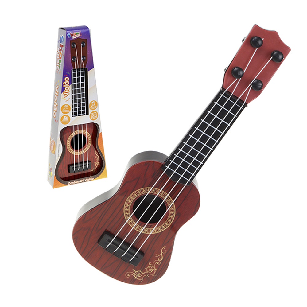 Mini Violão De Brinquedo Musical Infantil 4 Cordas Plástico Violãozinho