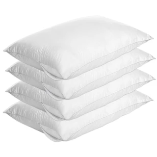 Kit 4 Unidades Capas Protetoras de Travesseiro Branco Fronha c/ Zíper Prático Antiácaro