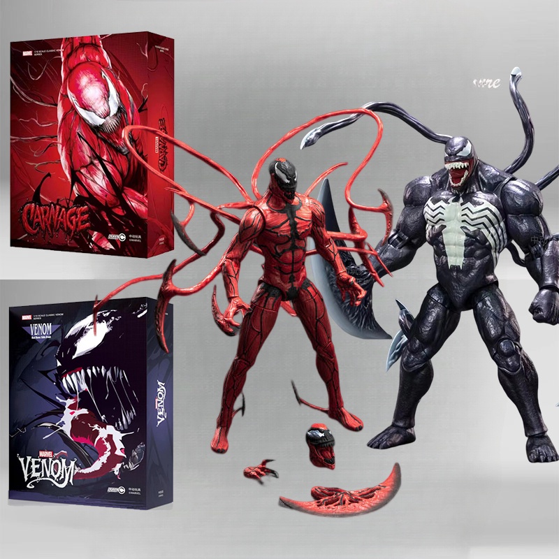 Articulado Zd Toys Shf Venom Eddie Brock Carnage Toy Action Figura 10o Aniversário Vingadores Boneca Modelo Presente Yamaguchi